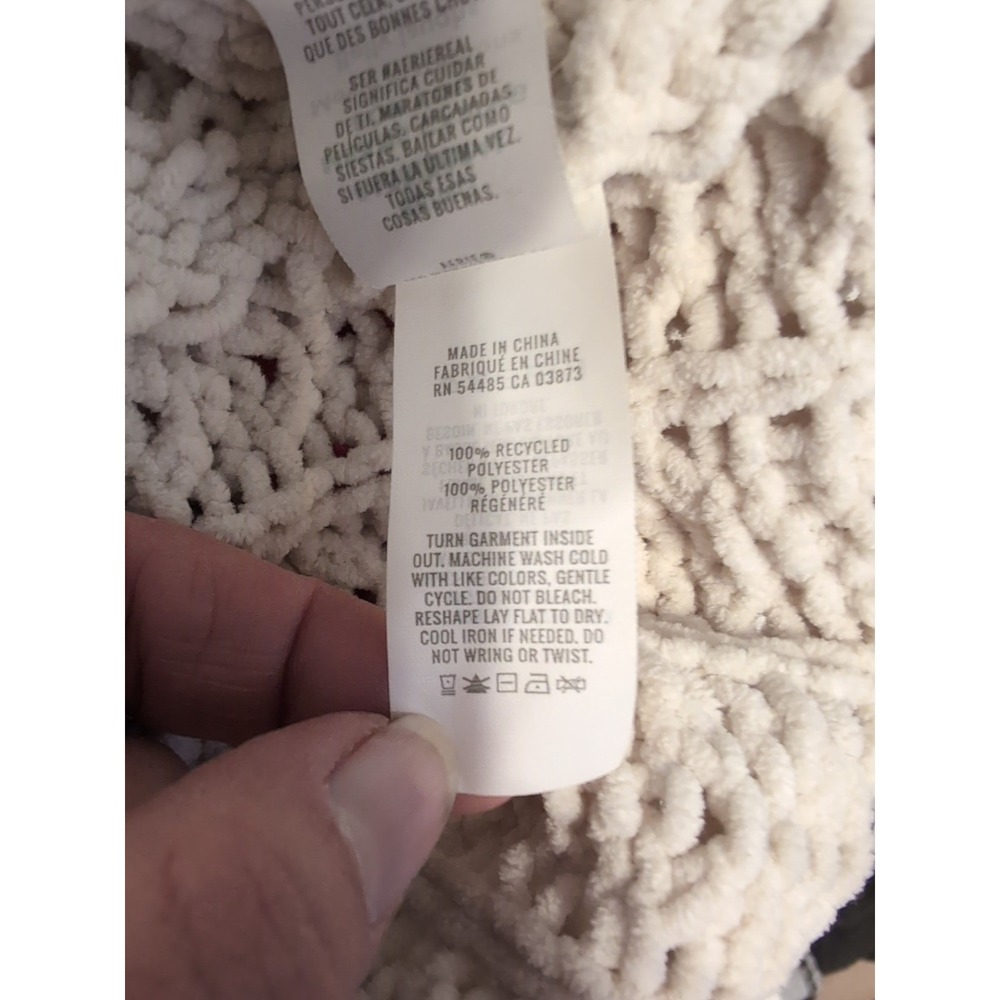 AERIE Cable Knit Cream 1/4 Zip Oversized Chunky Knit Sweater Lightweight Sz XL‎ - Picture 15 of 15
